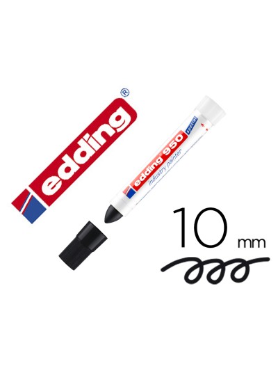 Marcador edding permanente 950 pasta opaca negra punta redonda 10 mm para superficies oxidadas/rugosas