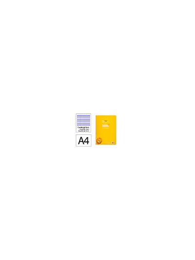 Cuaderno espiral liderpapel din a4 pautaguia tapa plastico 80h 90gr cuadro pautado 3mm con margen color amarillo