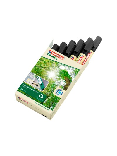 Rotulador edding 21 marcador permanente ecoline 90% reciclado color negro punta redonda 1,5-3 mm recargable