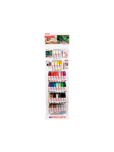 Pintura acrilica edding 5200 permanente spray bote 200 ml expositor de 24 unidades colores surtidos