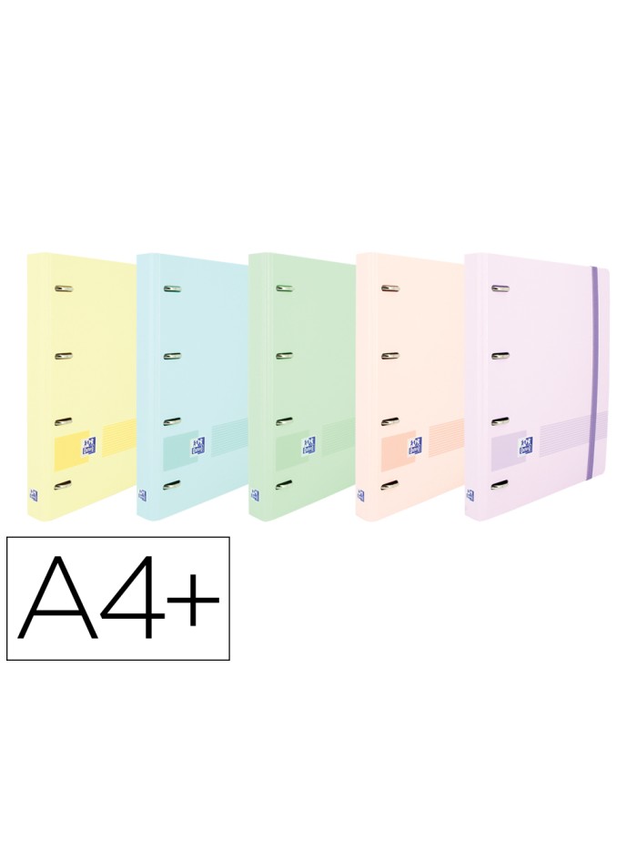 Carpeta con recambio oxford europeanbinder live&go din a4+polyfoam 4 anillas 35 mm cuadro 5 mm colores pastel Carpeta con recambio oxford europeanbinder live&go din a4+polyfoam 4 anillas 35 mm cuadro 5 mm colores pastel