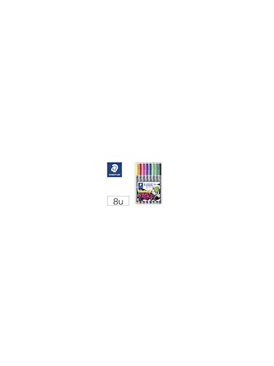 Rotulador staedtler lumocolor permanente art estuche de 8 unidades colores surtidos