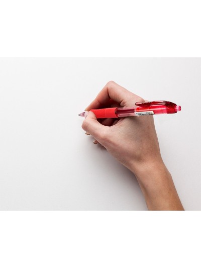 Boligrafo q-connect sigma retractil con sujecion de caucho tinta gel 0,5 mm color rojo