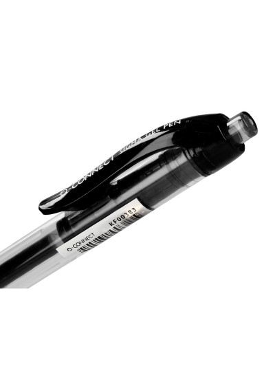 Boligrafo q-connect sigma retractil con sujecion de caucho tinta gel 0,5 mm color negro