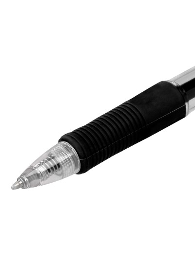 Boligrafo q-connect sigma retractil con sujecion de caucho tinta gel 0,5 mm color negro