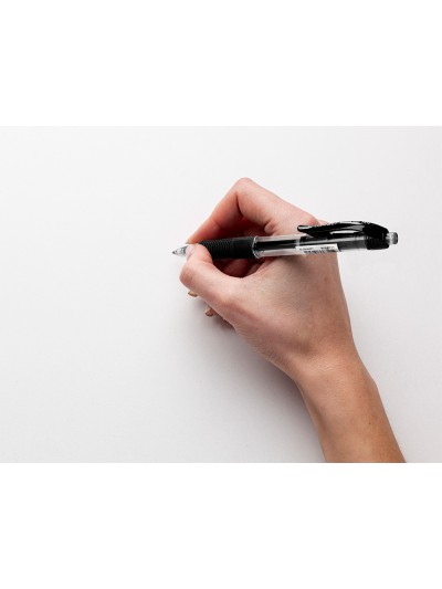 Boligrafo q-connect sigma retractil con sujecion de caucho tinta gel 0,5 mm color negro
