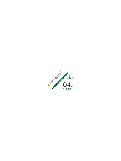 Rotulador q-connect marcador permanente doble punta color verde 0,4 mm y 1 mm