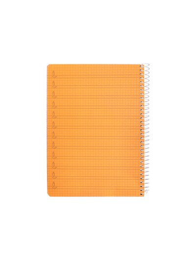 Cuaderno espiral liderpapel din a5 pautaguia tapa plastico 80h 90gr cuadro pautado 4mm color naranja