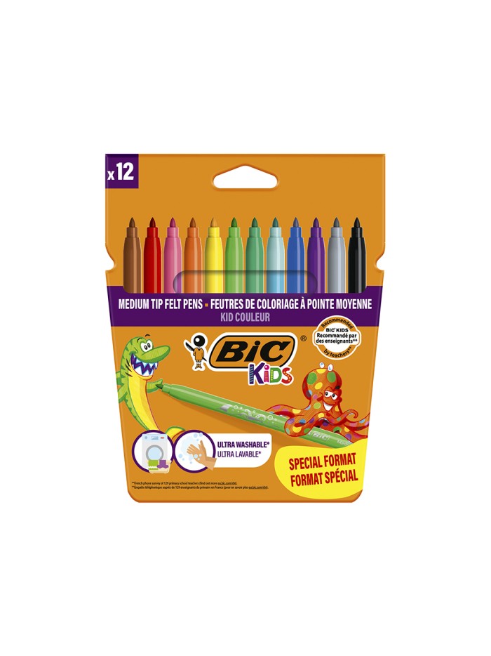 Rotulador bic kids couleur estuche de 12 formato especialcolores surtidos tinta base de agua lavable Rotulador bic kids couleur estuche de 12 formato especialcolores surtidos tinta base de agua lavable