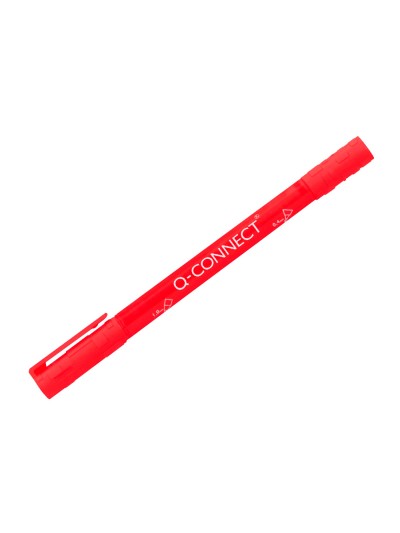 Rotulador q-connect marcador permanente doble punta color rojo 0,4 mm y 1 mm