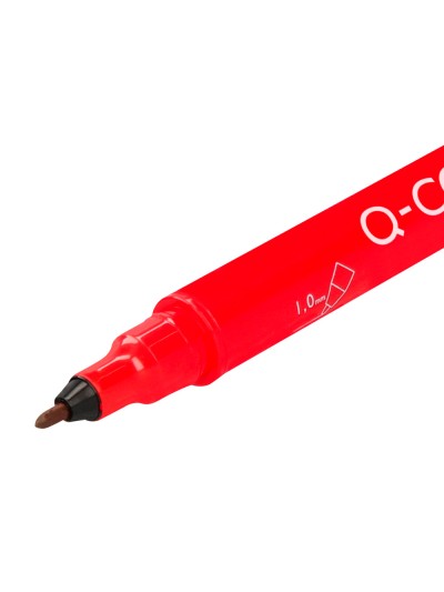 Rotulador q-connect marcador permanente doble punta color rojo 0,4 mm y 1 mm
