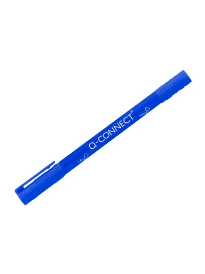 Rotulador q-connect marcador permanente doble punta color azul 0,4 mm y 1 mm