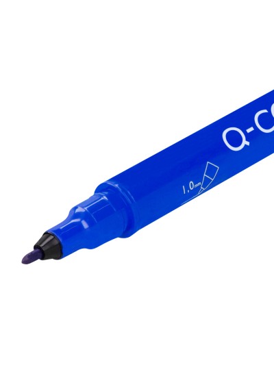 Rotulador q-connect marcador permanente doble punta color azul 0,4 mm y 1 mm