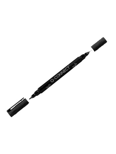 Rotulador q-connect marcador permanente doble punta color negro 4 mm y 1 mm