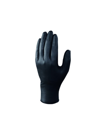 Guantes de nitrilo deltaplus quimico desechable no empolvado talla 9/10 color negro caja de 100 unidades