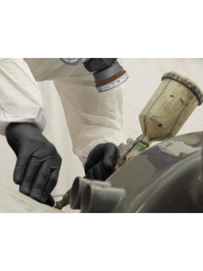 Guantes de nitrilo deltaplus quimico desechable no empolvado talla 8/9 color negro caja de 100 unidades