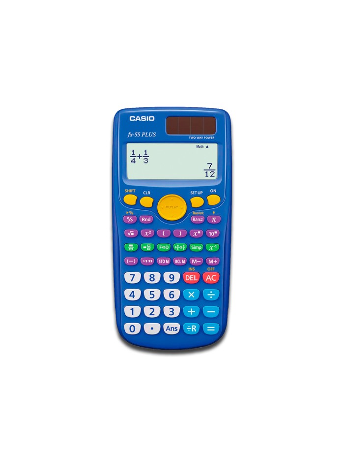 Calculadora casio fx-55 plus cientifica 240 funciones pantalla de cuatro lineas solar y pila Calculadora casio fx-55 plus cientifica 240 funciones pantalla de cuatro lineas solar y pila