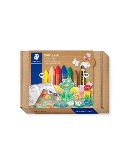 Set de dibujo staedtler noris junior mixto lapices de cera actividades infantiles 8 piezas