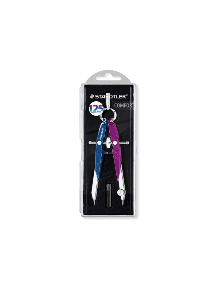 Compas staedtler micrometrico mars 556 azul/lila con husillo y rueda central Compas staedtler micrometrico mars 556 azul/lila con husillo y rueda central
