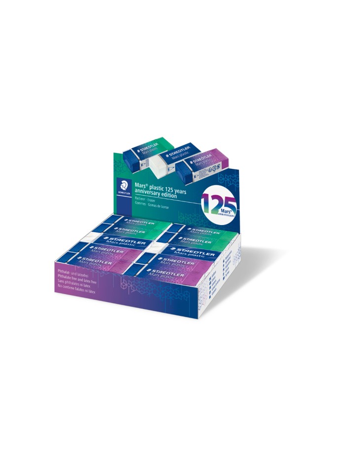 Goma de borrar staedtler mars plastic 125 aniversario 526/50 caja de 20 unidades Goma de borrar staedtler mars plastic 125 aniversario 526/50 caja de 20 unidades
