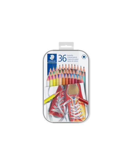 Lapices de colores staedtler caja metalica de 36 unidades colores surtidos