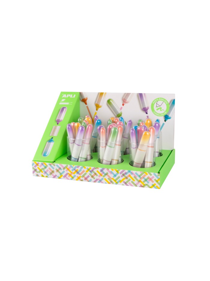 Rotulador apli fluorescente mini doble punta colores surtidos Rotulador apli fluorescente mini doble punta colores surtidos