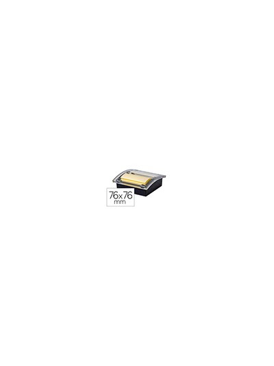 Soporte bloc de notas adhesivas quita y pon q-connect zigzag color negro con 1 bloc 76x76 mm