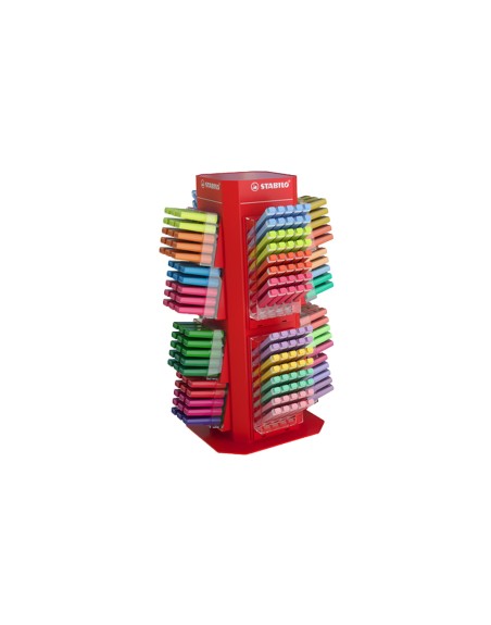 Rotulador stabilo fluorescente expositor rotativo con 120 unidades stabilo boss y 160 unidades swing cool colores