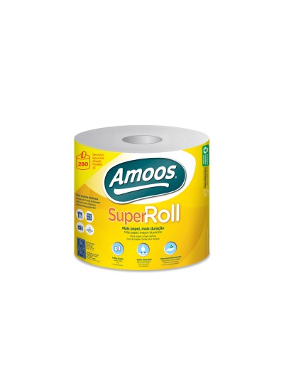 Papel multiuso amoos super roll 2 capas super absorvente color blanco rollo de 70 m