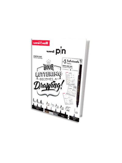Set iniciacion rotuladores uniball pin lettering starter n 2 blister de 8 unidades