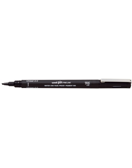 Rotulador uniball pin calibrado punta biselada 2 mm color negro