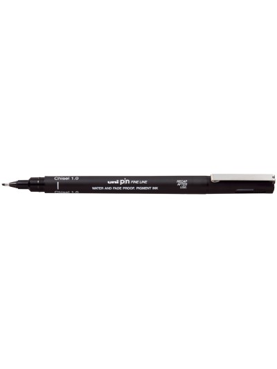 Rotulador uniball pin calibrado punta biselada 1 mm color negro