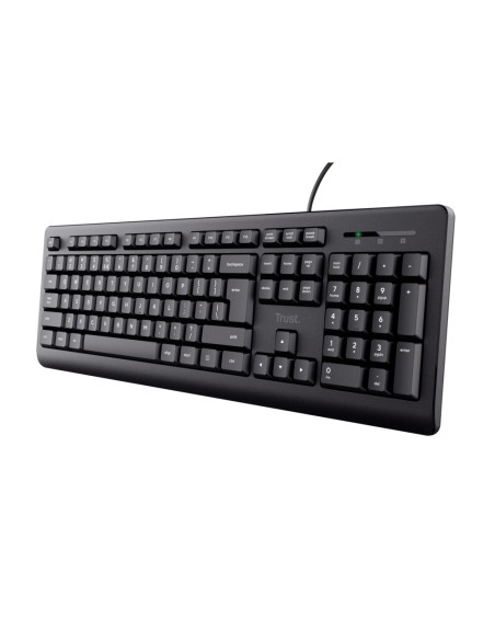 Teclado trust tk-150 usb 2.0 con cable longitud 180 cm color negro