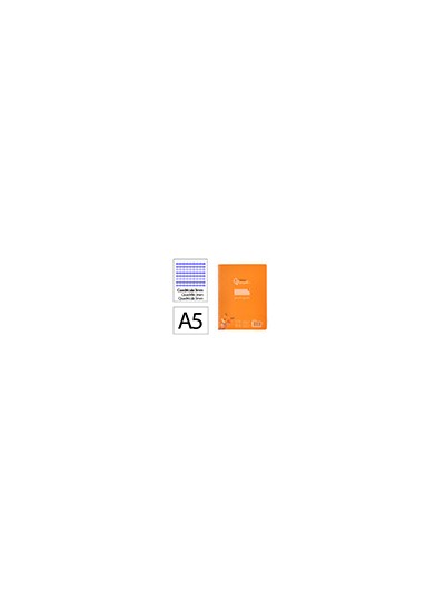 Cuaderno espiral liderpapel din a5 pautaguia tapa plastico 80h 90gr cuadro pautado 3mm color naranja