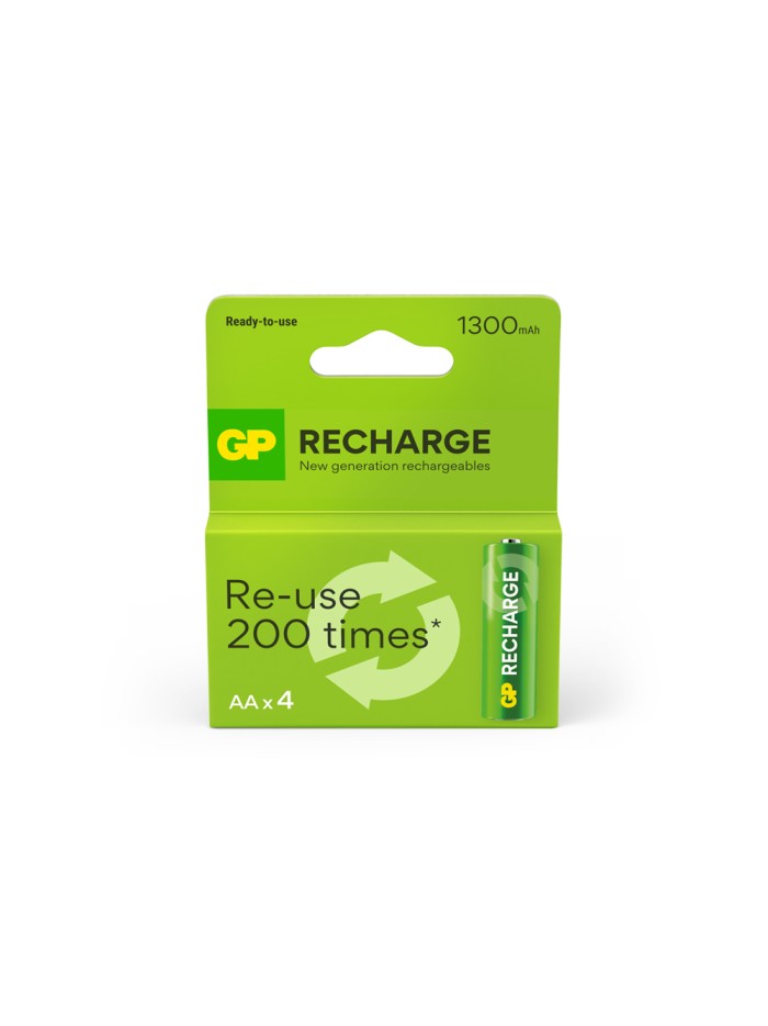 Pila gp recargable aa 1300 mah blister de 4 unidades Pila gp recargable aa 1300 mah blister de 4 unidades