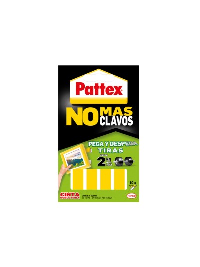 Cinta doble cara pattex pega y despega no mas clavo blister de 10 unidades