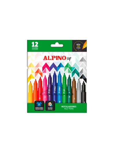 Rotulador alpino up punta 1 mm caja de 12 unidades colores surtidos