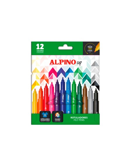 Rotulador alpino up punta 1 mm caja de 12 unidades colores surtidos
