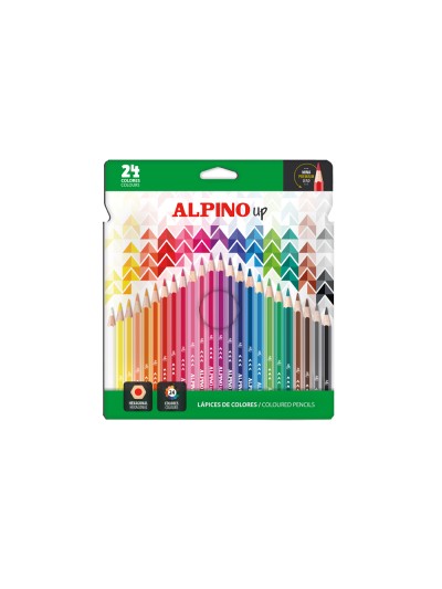 Lapices de colores alpino up mina premium caja de 24 unidades colores surtidos