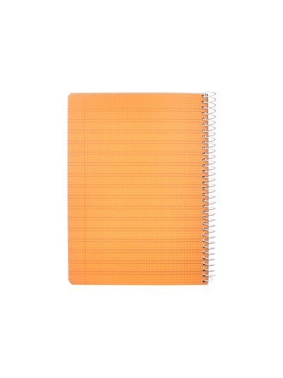 Cuaderno espiral liderpapel din a5 pautaguia tapa plastico 80h 90gr cuadro pautado 3mm color naranja