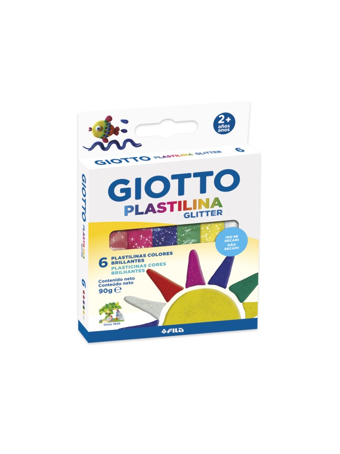 Plastilina giotto glitter caja de 6 unidades colores surtidos Plastilina giotto glitter caja de 6 unidades colores surtidos