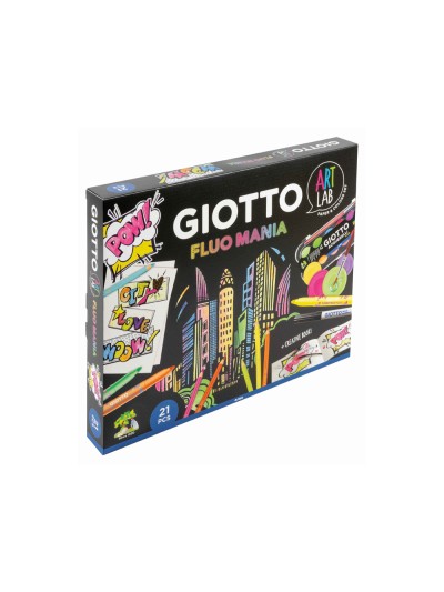 Set creativo giotto art lab fluo mania 21 piezas