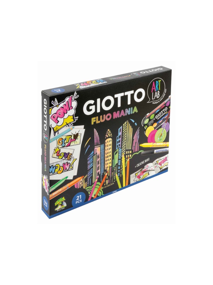 Set creativo giotto art lab fluo mania 21 piezas Set creativo giotto art lab fluo mania 21 piezas