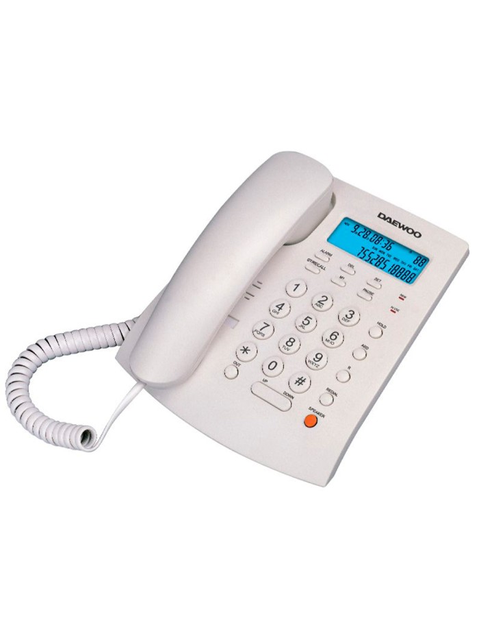 Telefono daewoo sobremesa pantalla retroiluminada manos libres color blanco Telefono daewoo sobremesa pantalla retroiluminada manos libres color blanco