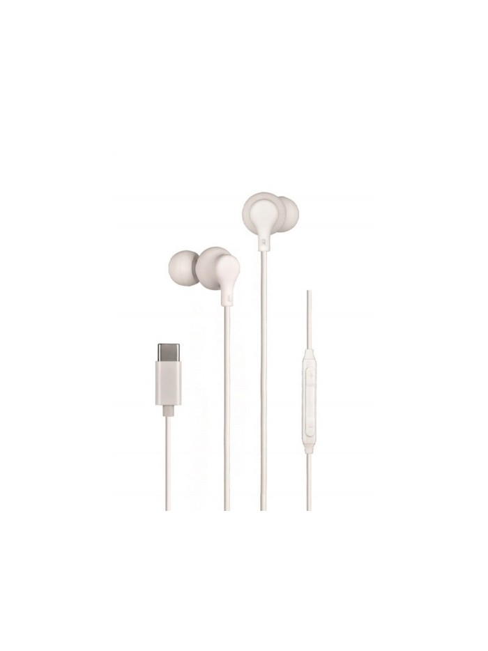 Auricular daewo in-ear con microfono usb tipo-c color blanco Auricular daewo in-ear con microfono usb tipo-c color blanco