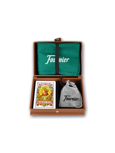 Juego cartas fournier mus doble en estuche polipiel + tapete