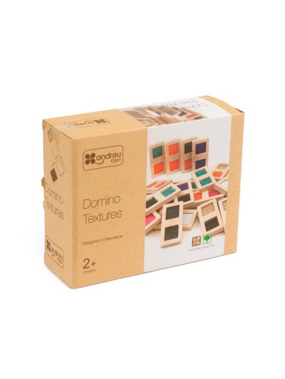 Juego didactico andreutoys domino sensorial texturas madera 28 piezas