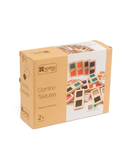 Juego didactico andreutoys domino sensorial texturas madera 28 piezas