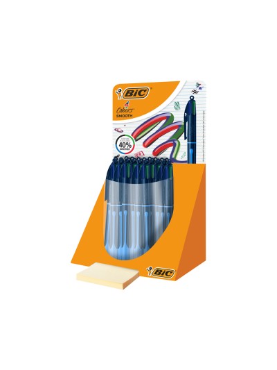 Boligrafo bic cuatro colores smooth drop color azul