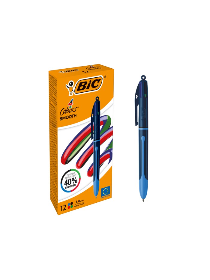 Boligrafo bic cuatro colores smooth drop color azul Boligrafo bic cuatro colores smooth drop color azul